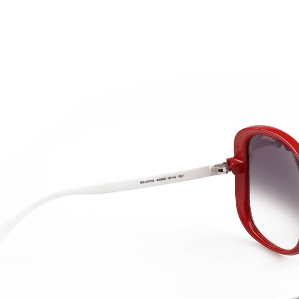 Gucci - Red Frame Navy Web Arms Sunglasses 